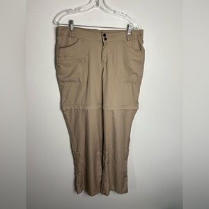 Magellan Outdoor L Women’s Fishing Pants Removable leg Hem Brown Lightweight